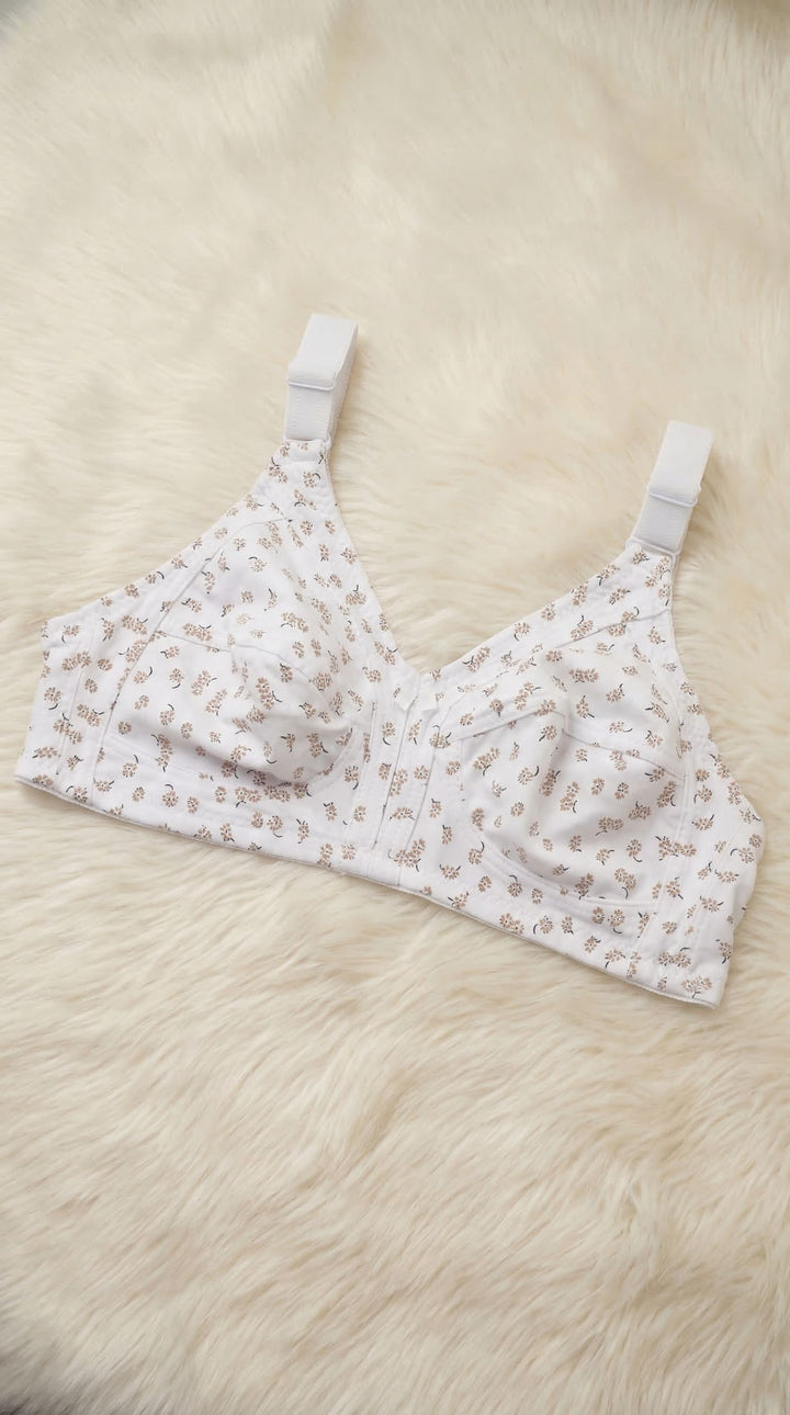 Off/White Basic Cotton Bra For Women LB5043