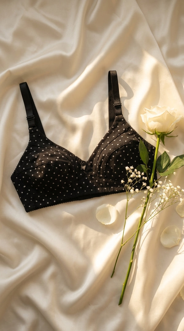 Black Basic Cotton Bra For Women LB5045