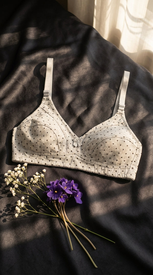 Grey Basic Cotton Bra For Women LB5045