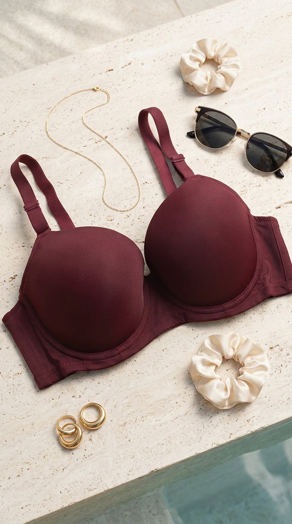 Maroon Padded Bra For Women LB5105