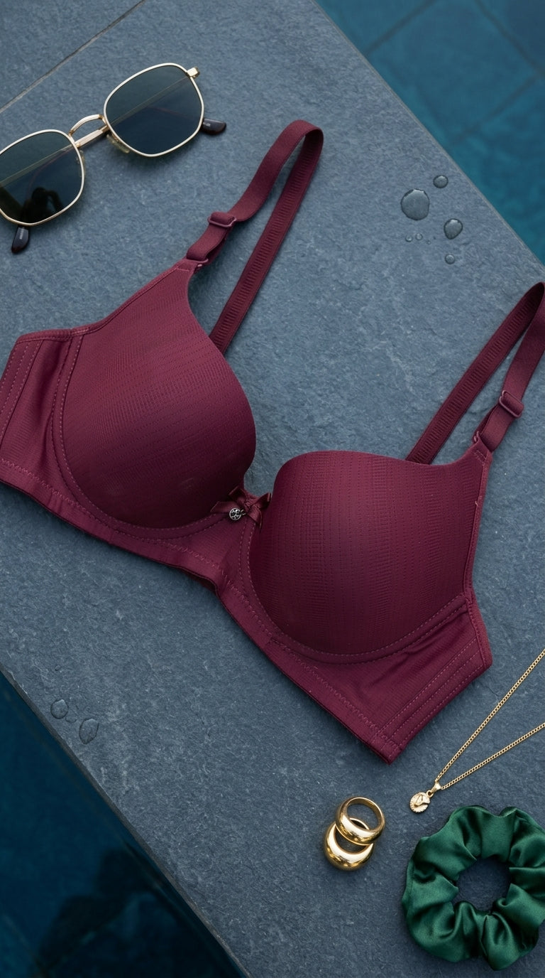Maroon Padded Bra For Women LB523705