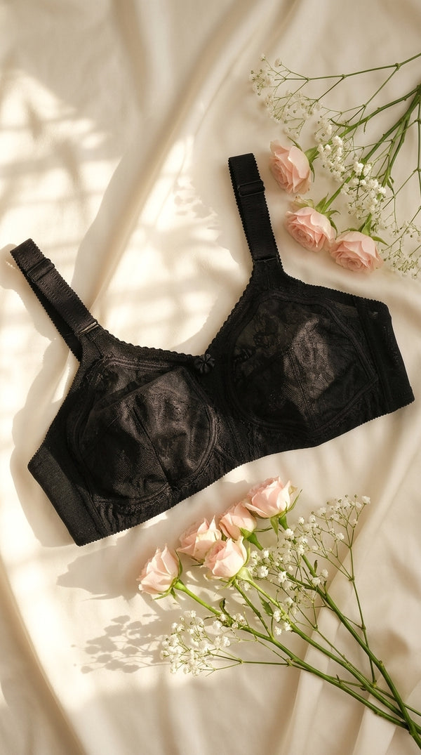 Black Cotton Bra For Women LB5300