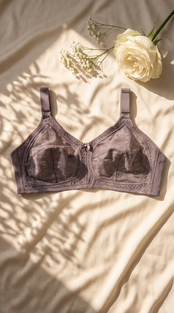 Grey Cotton Bra For Women LB5302