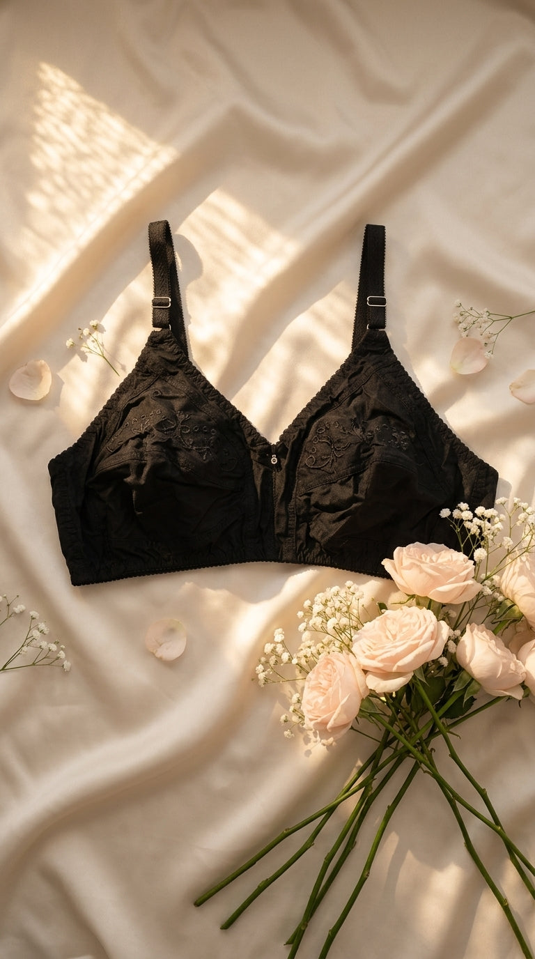 Black Cotton Bra For Women LB5328
