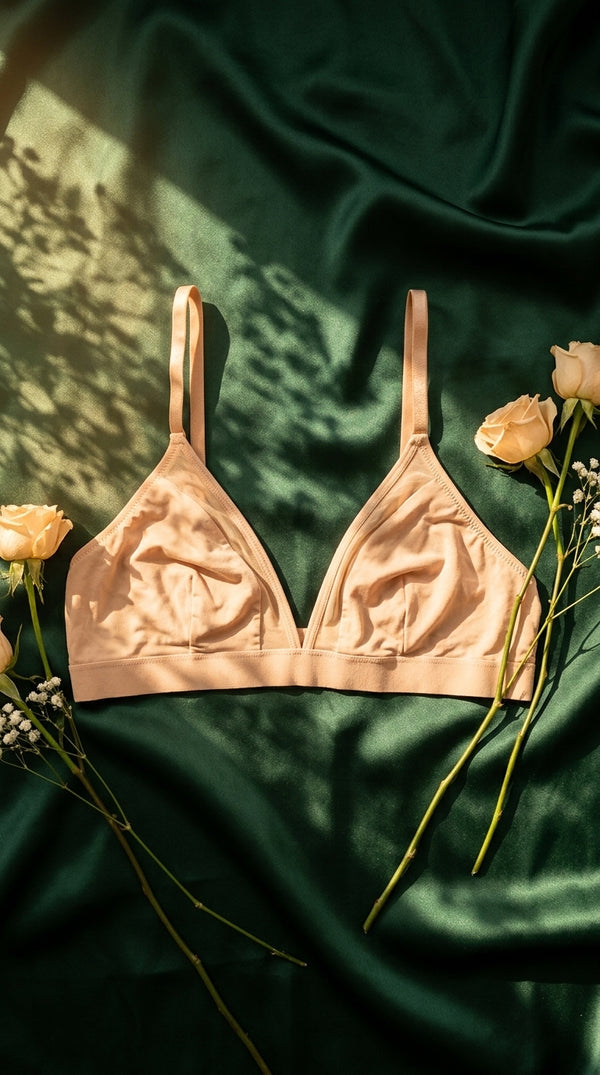 Beige Cotton Bra For Women LB5367