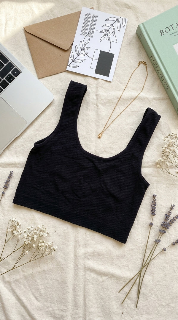 Black Crop Top For Women LB5397