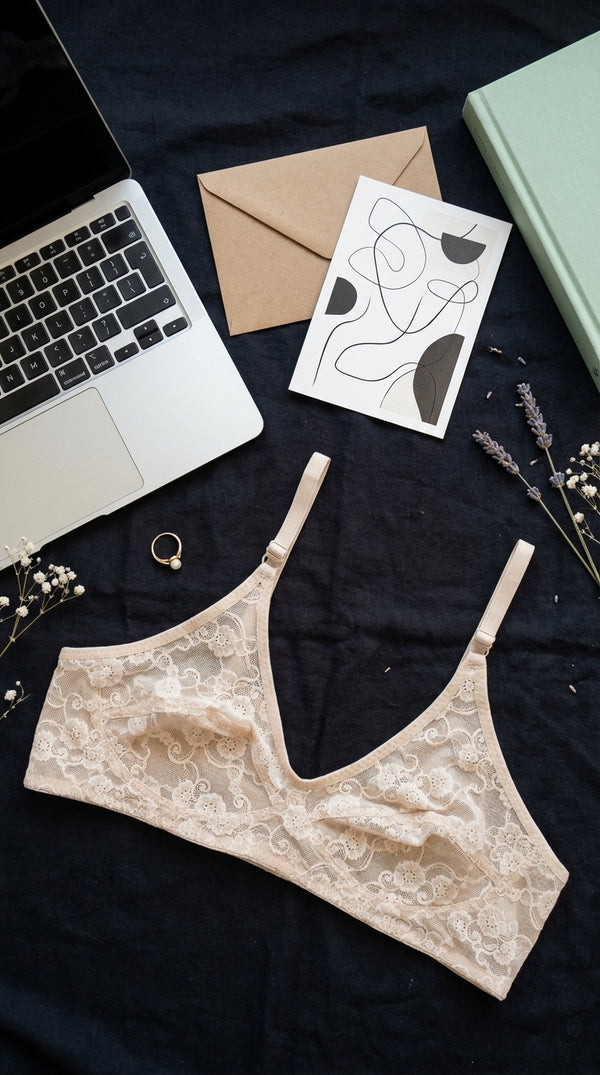 Beige Cotton Bra For Women LB5406