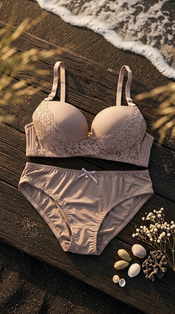 Dk Grey Padded Bra Set For Women LB5447