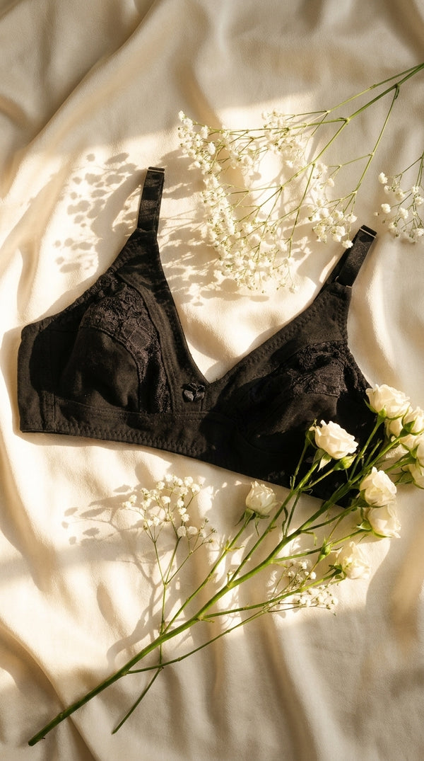 Black Cotton Bra For Women LB5473