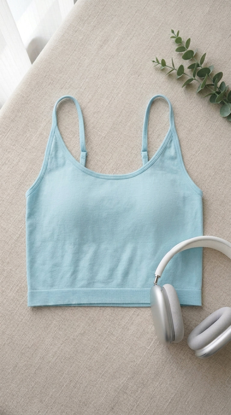 Light Blue Crop Top Bra For Women LB5475