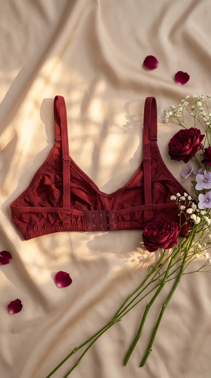 Maroon Cotton Bra For Women LB5476