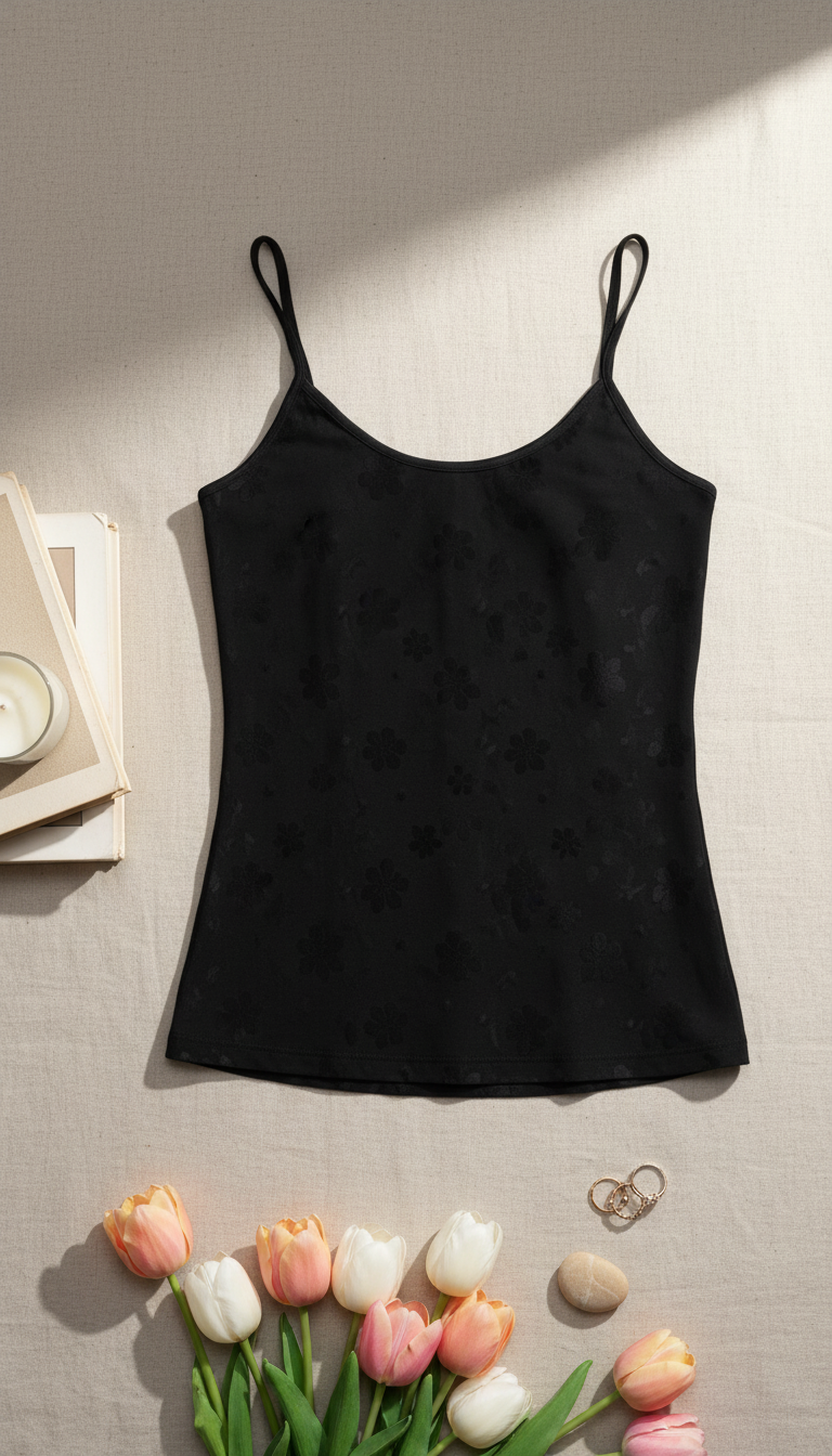 Black Solid Tank Top LC0011