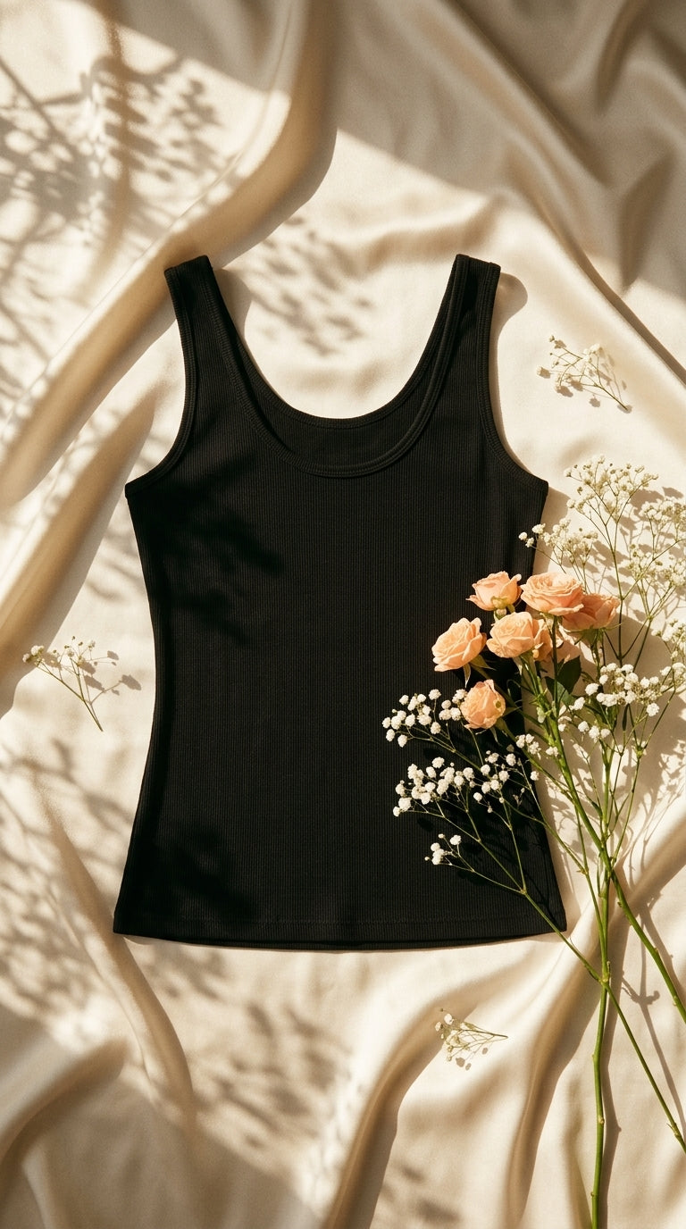 Black Solid Tank Top LC0016
