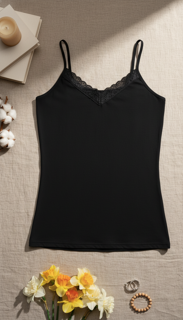 Black Solid Tank Top LC0017