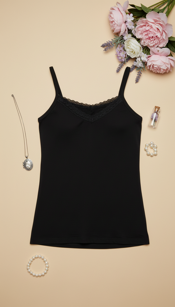 Black Solid Tank Top LC0018