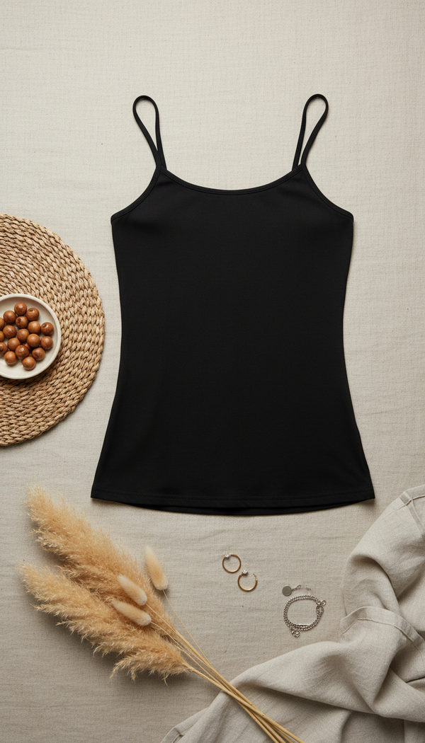 Black Solid Tank Top LC0019
