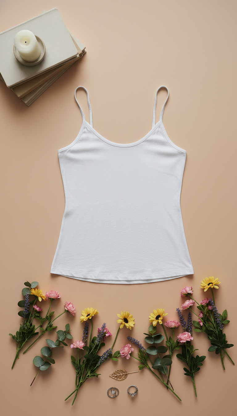 White Solid Tank Top LC0020