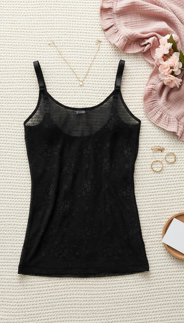Black Solid Tank Top LC0024