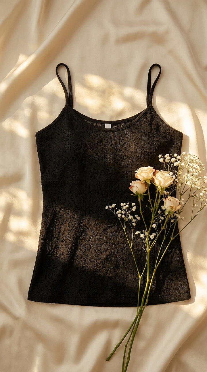 Black Solid Tank Top LC0026