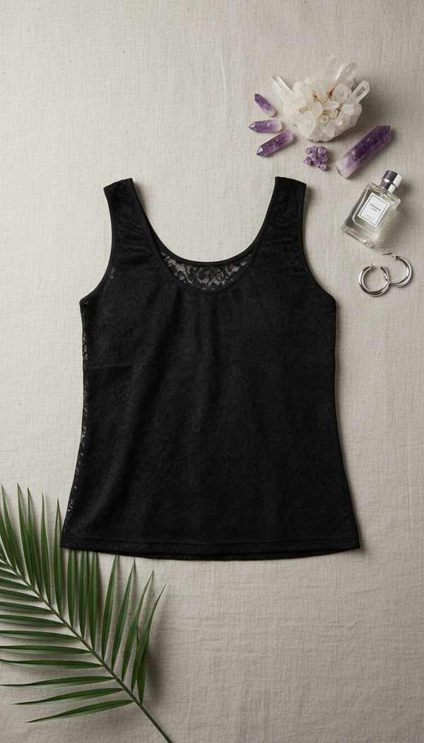 Black Solid Tank Top LC0027