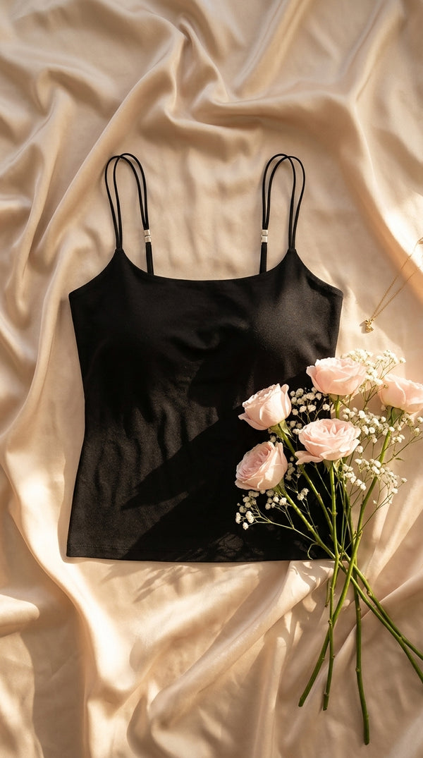 Black Solid Tank Top LC0036