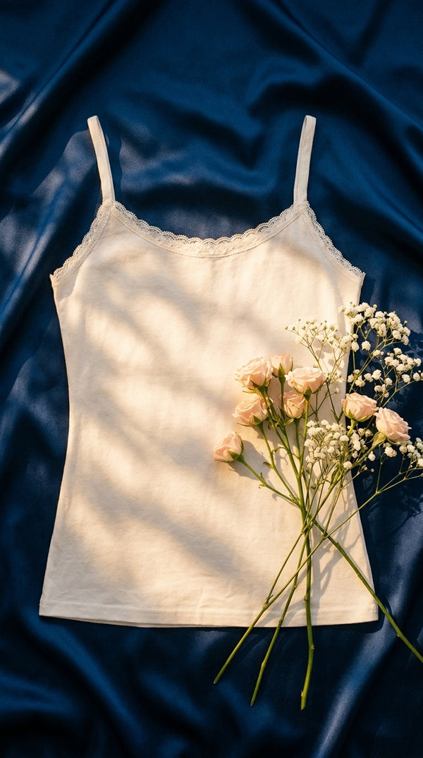 White Solid Tank Top LC003809