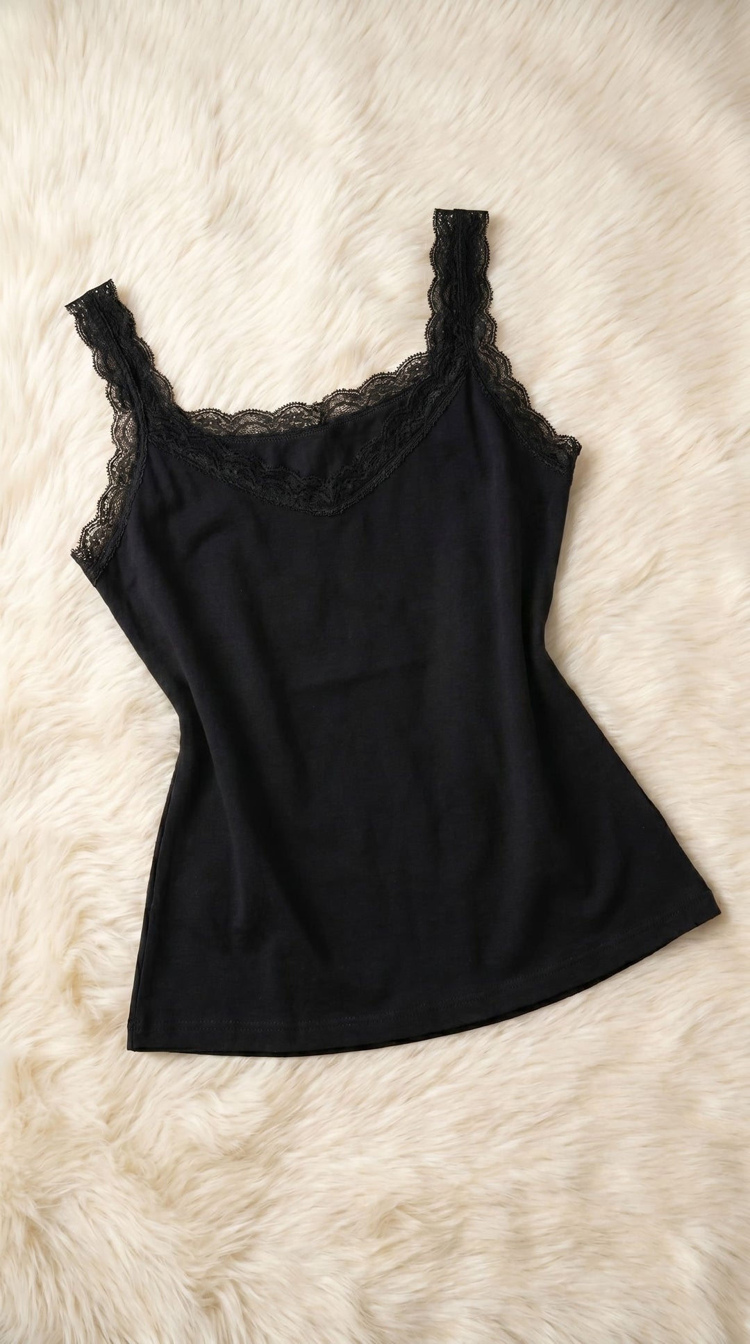 Black Solid Tan Top LC003801