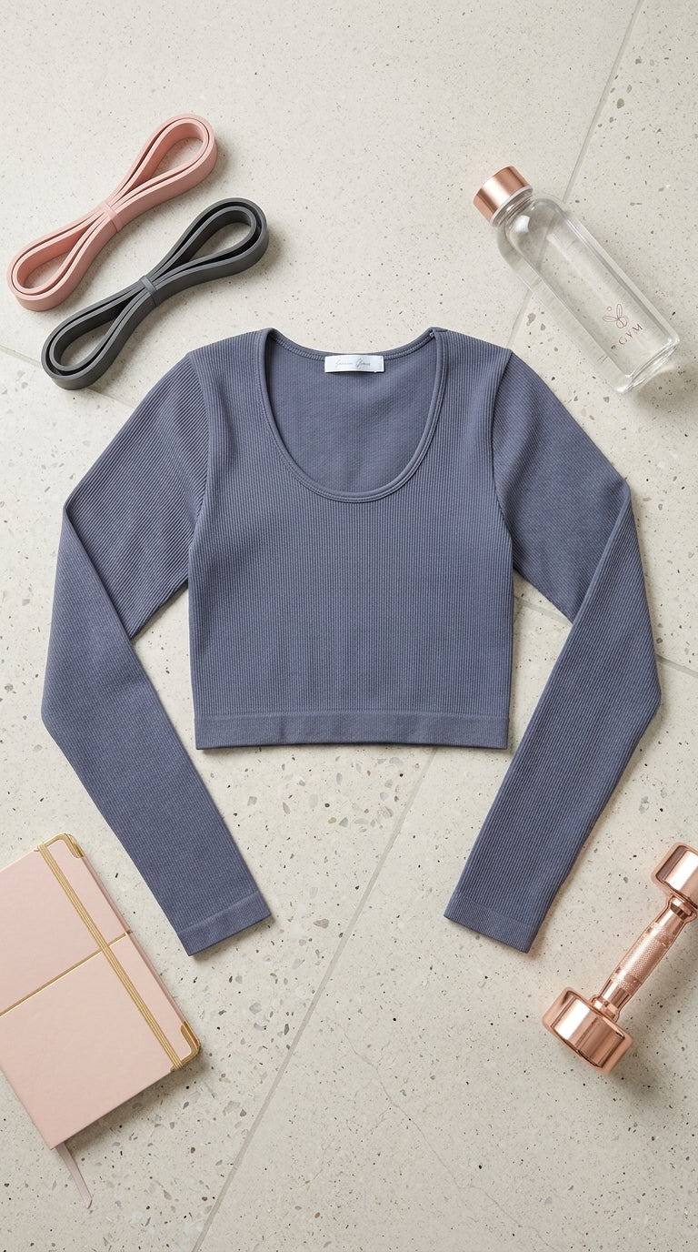 Grey  Gym Shirt For Ladies LG0020