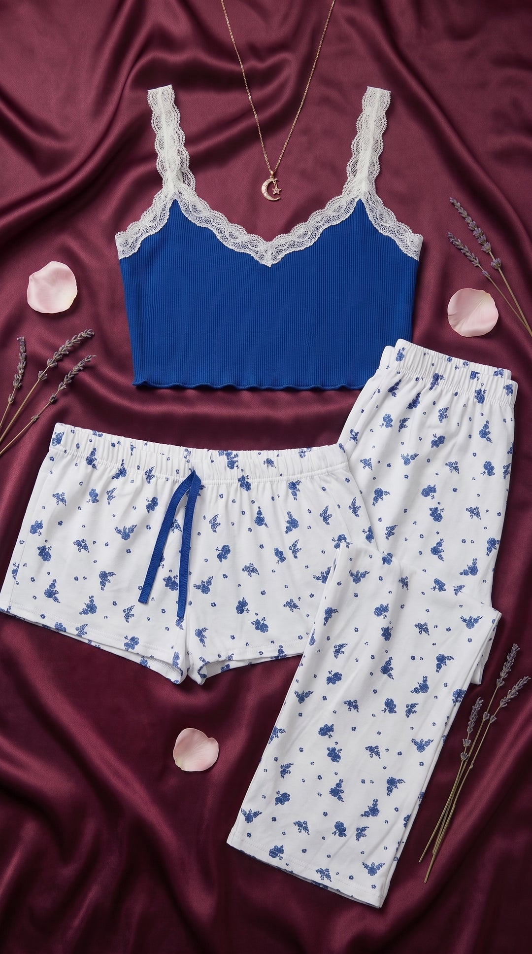 Blue Nighty Set For Women LN0000