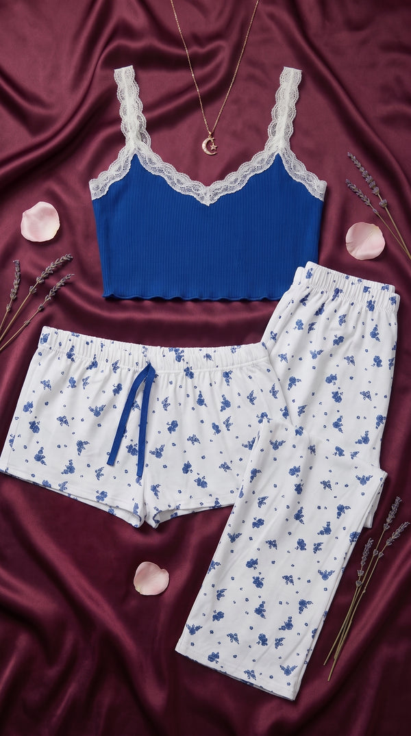 Blue Nighty Set For Women LN0000