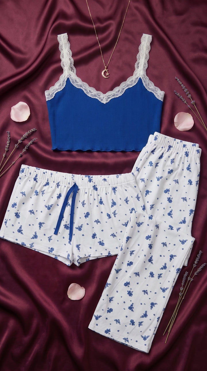 Blue Nighty Set For Women LN0000