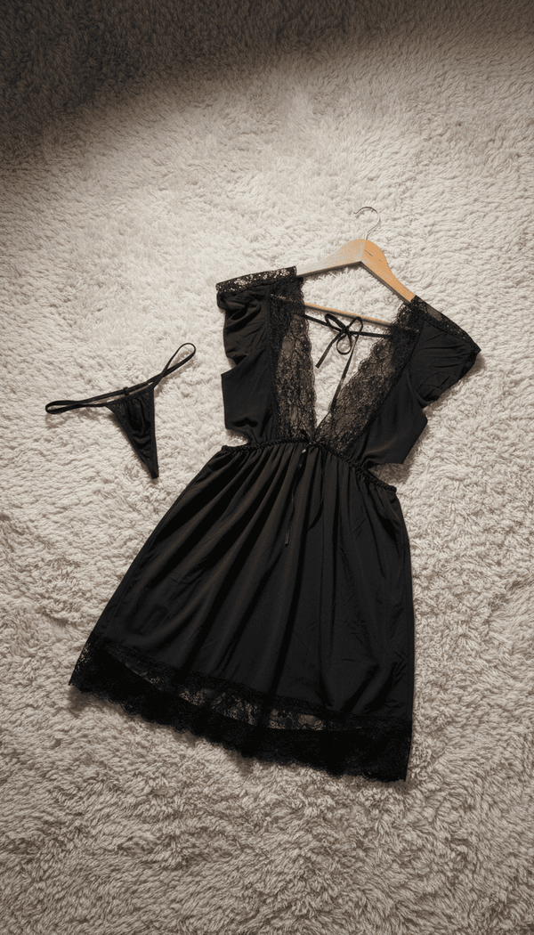 Black Nighty Set For Women LN0002