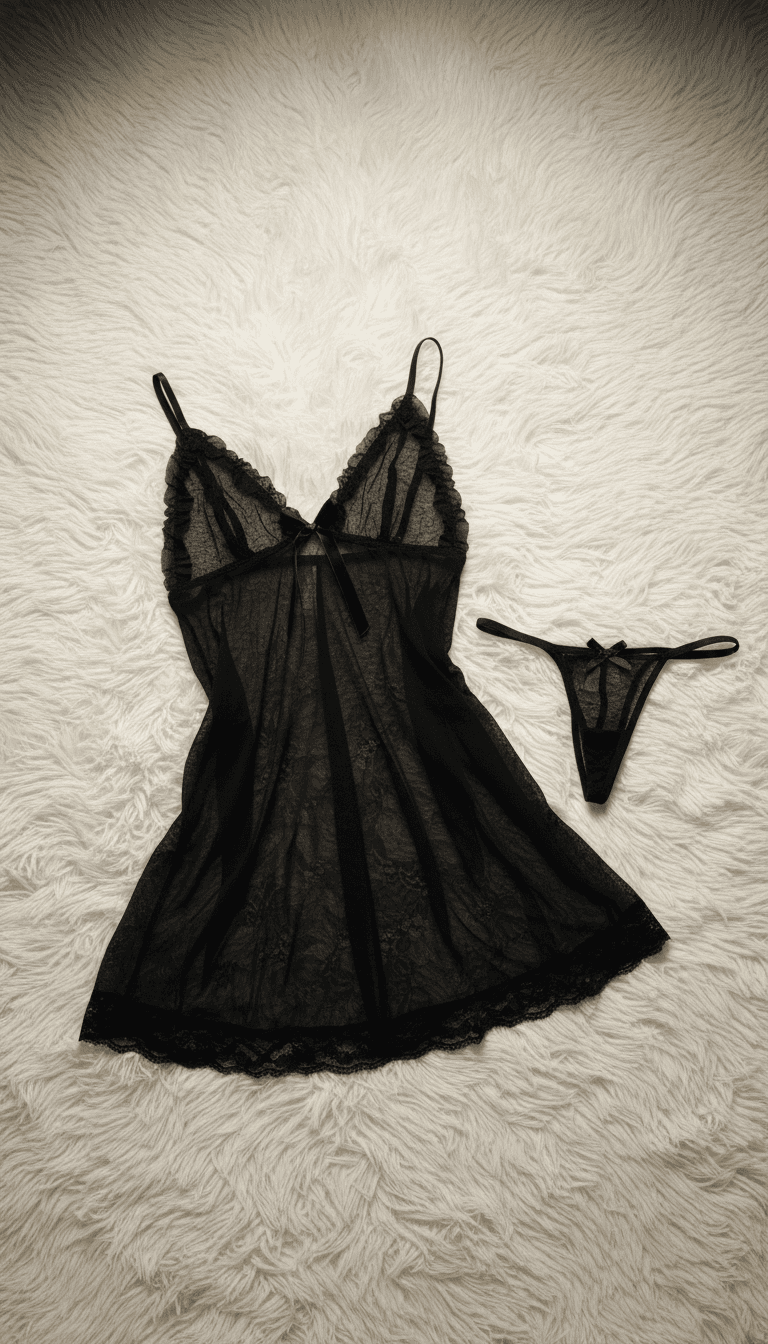 Black Nighty Set For Women LN0003