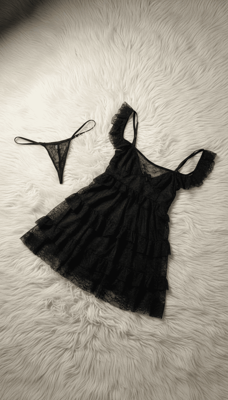 Black Nighty Set For Women LN0004