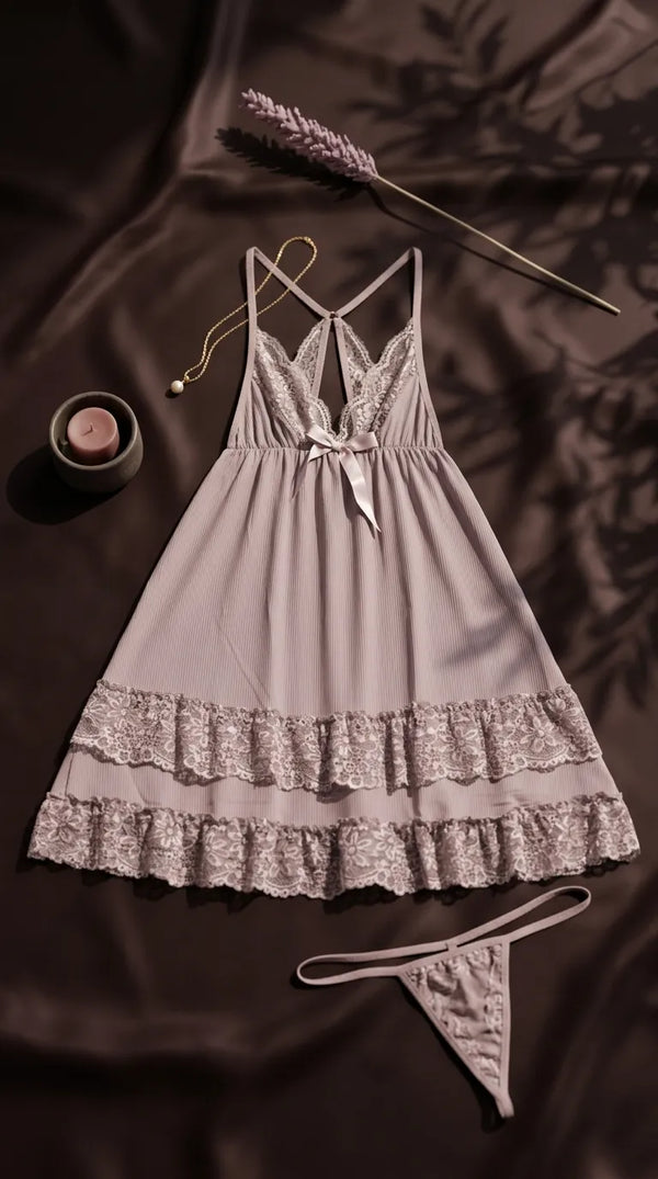 Tea Pink Short Nighty For Women LN0104
