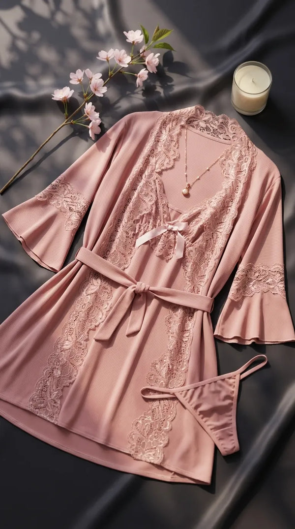 Peach Short Inner Gown Nighty LN0114