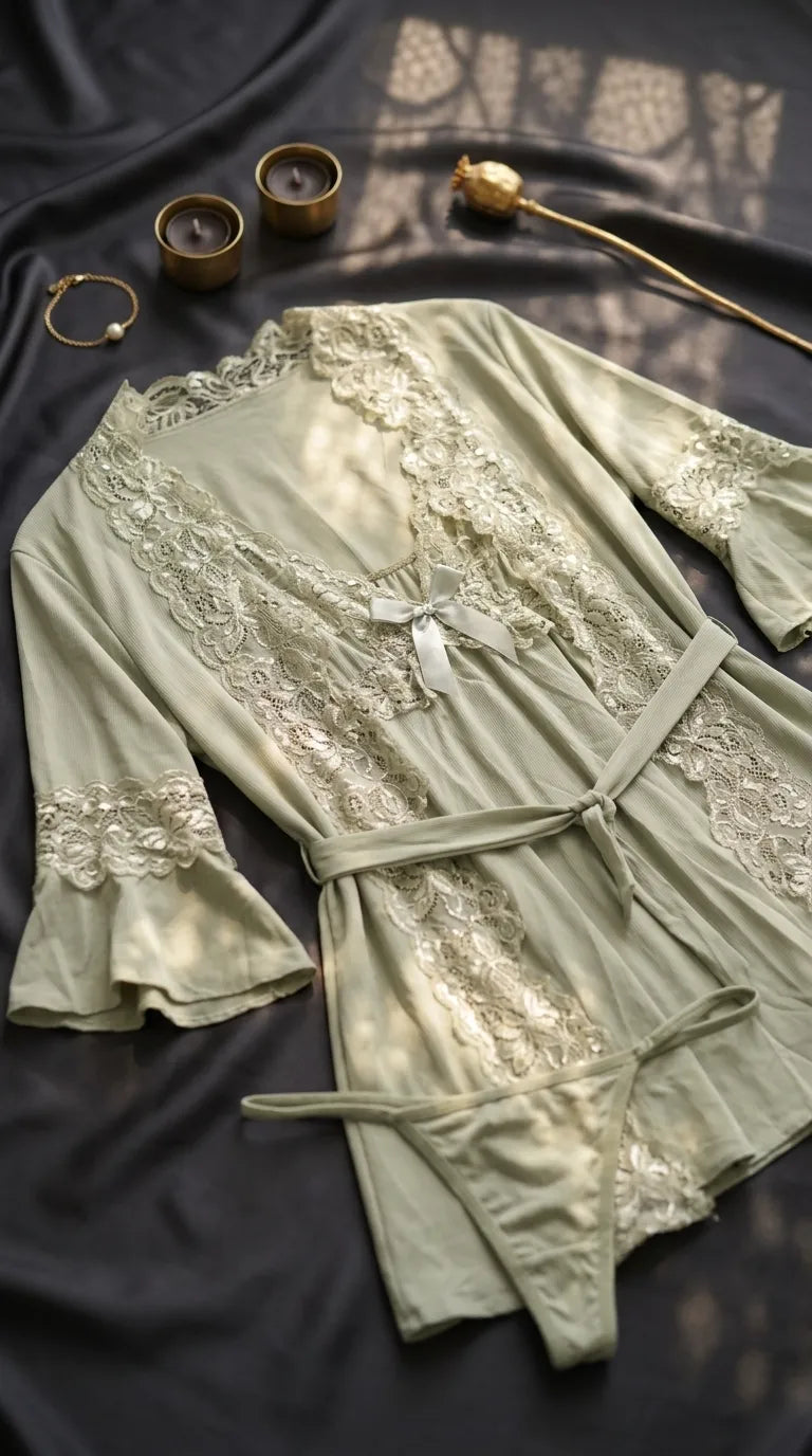 Olive Short Inner Gown Nighty LN0114