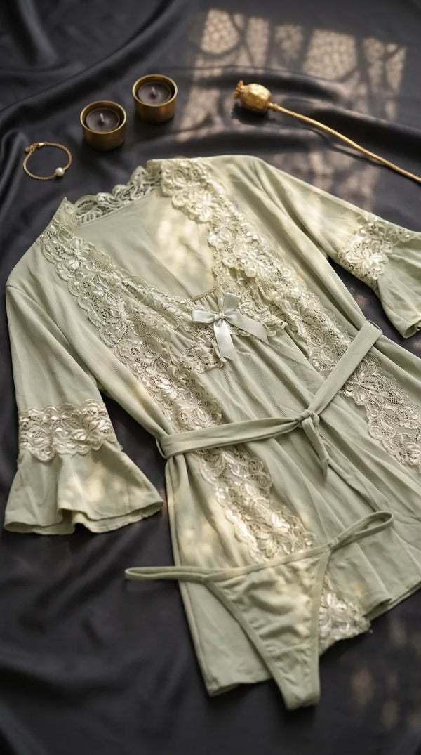 Olive Short Inner Gown Nighty LN0114