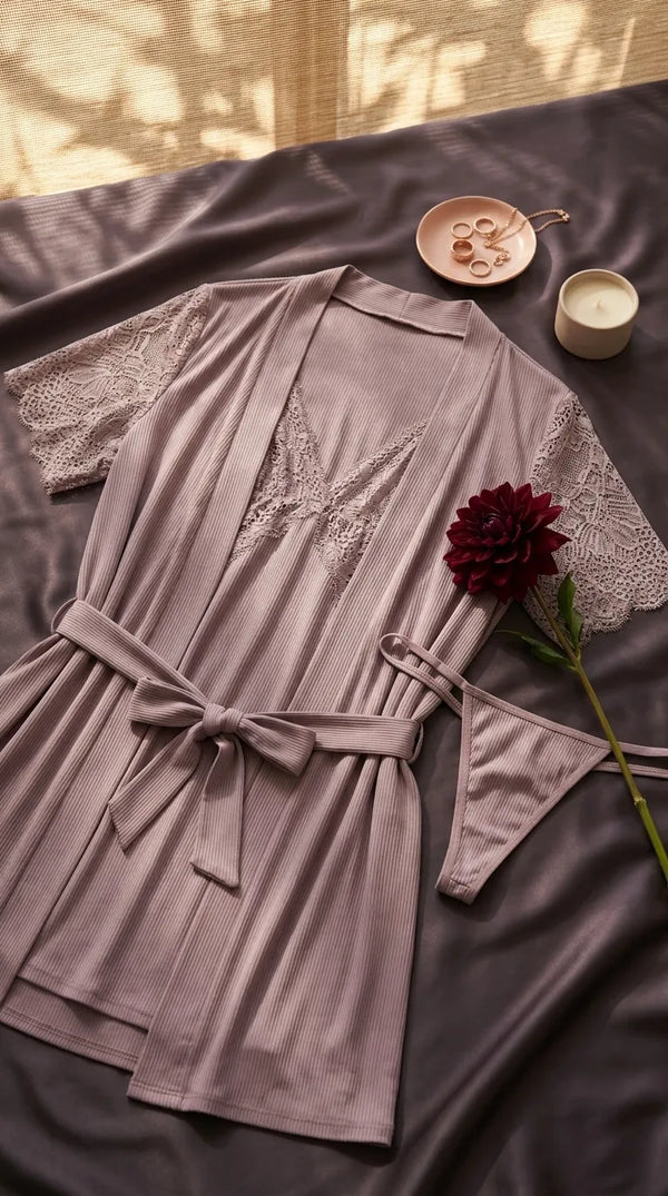 Tea Pink Short Inner Gown Nighty LN0115
