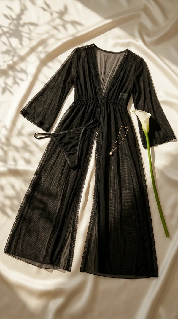 Black Short Inner Gown Nighty LN0116