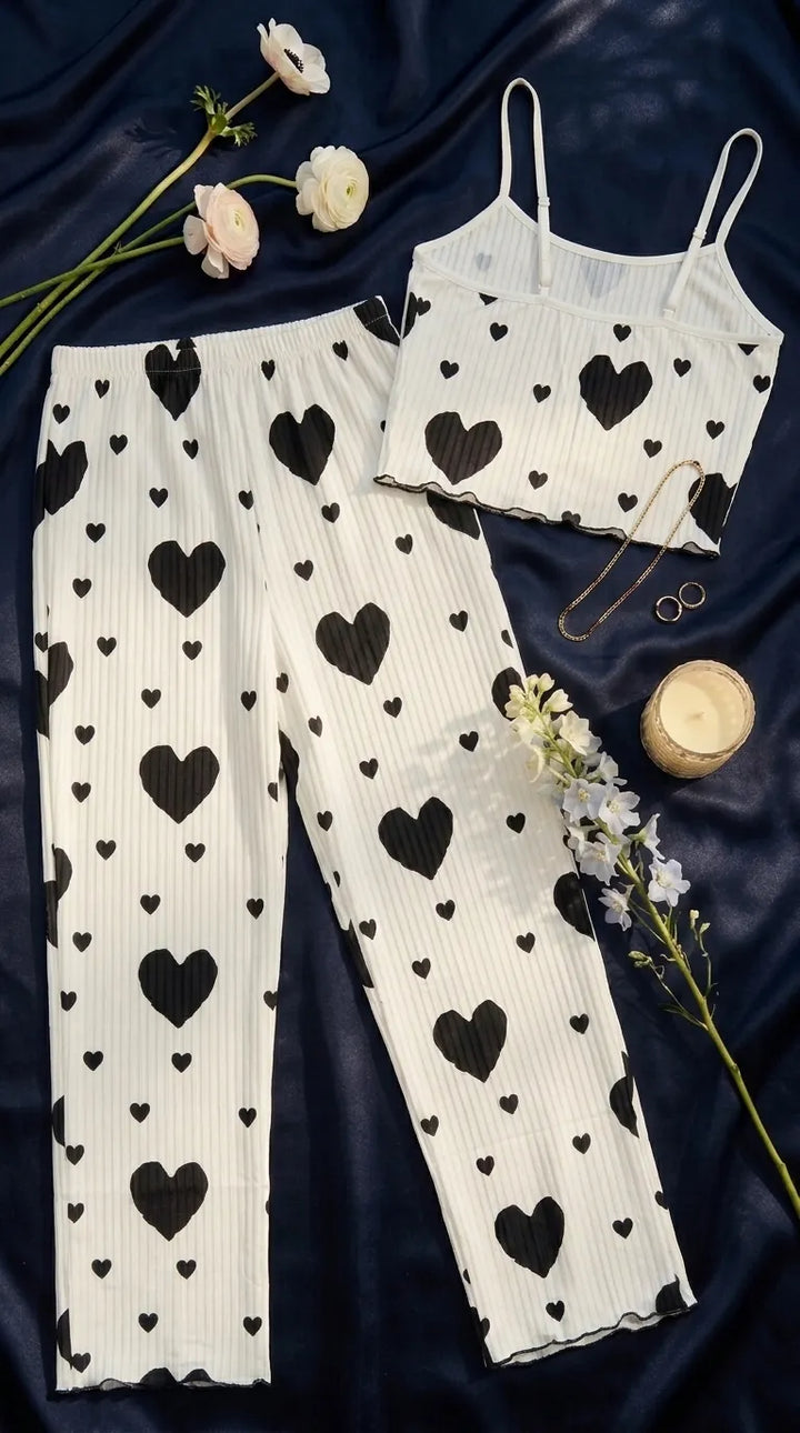 Black Pajama Set For Women LN0120