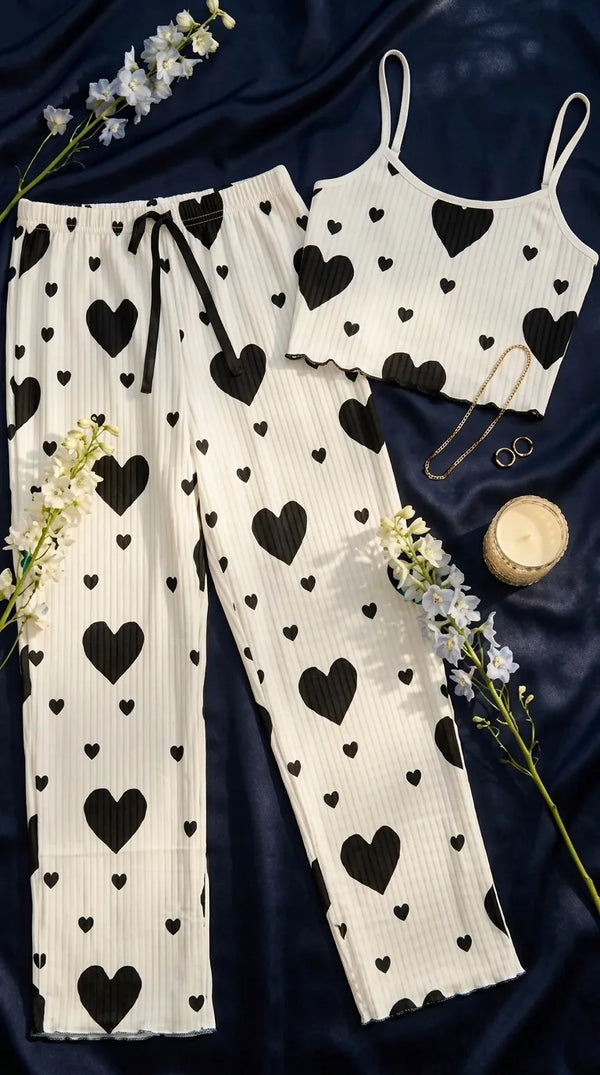 Black Pajama Set For Women LN0120