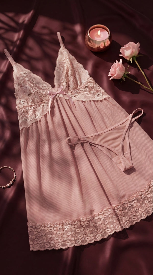Pink Short Nighty For Women LN0130