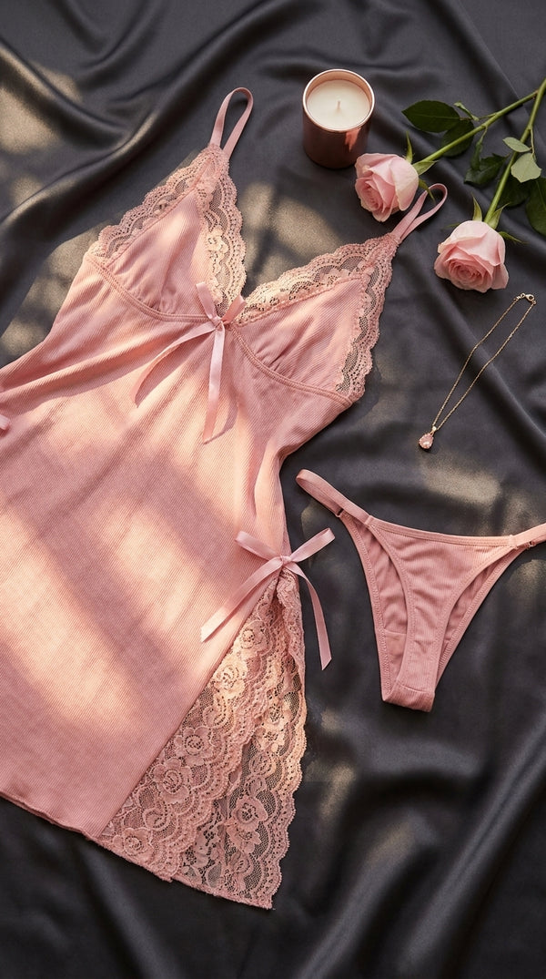 Pink Short Nighty For Women LN0131