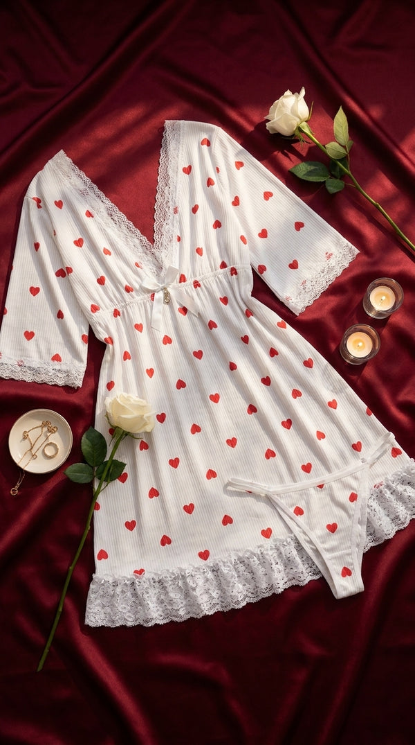 White Short Nighty For Women LN0140