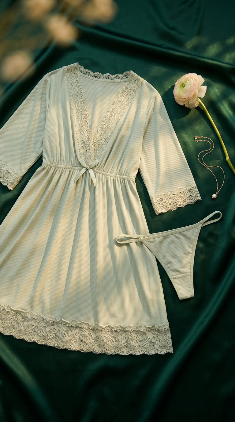 Green Short Nighty For Women LN0142