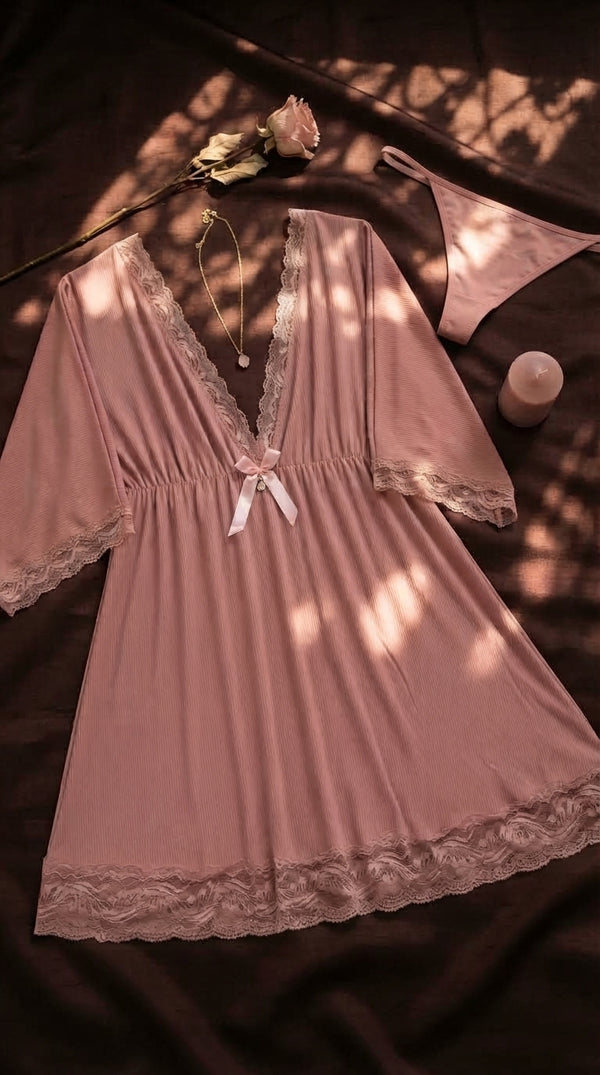 Pink Short Nighty For Women LN0142