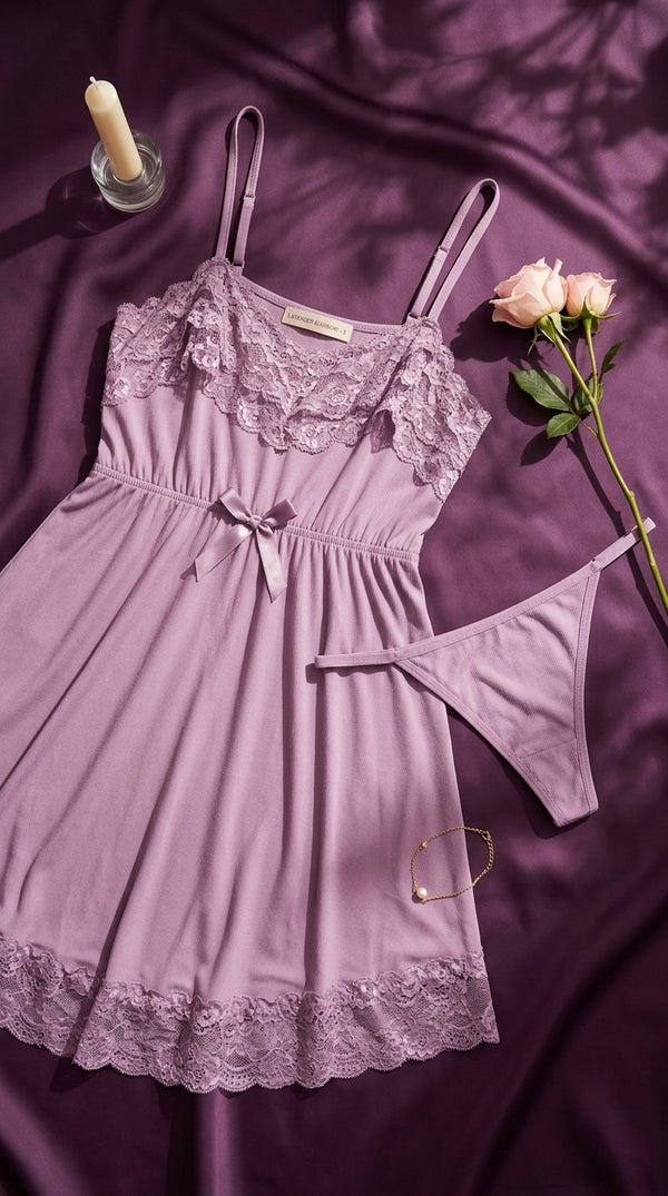 Purple Short Nighty For Women LN0143
