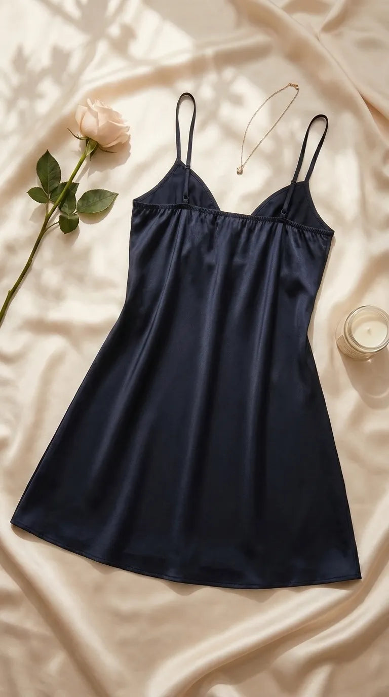Black Short Nighty For Women LN0196