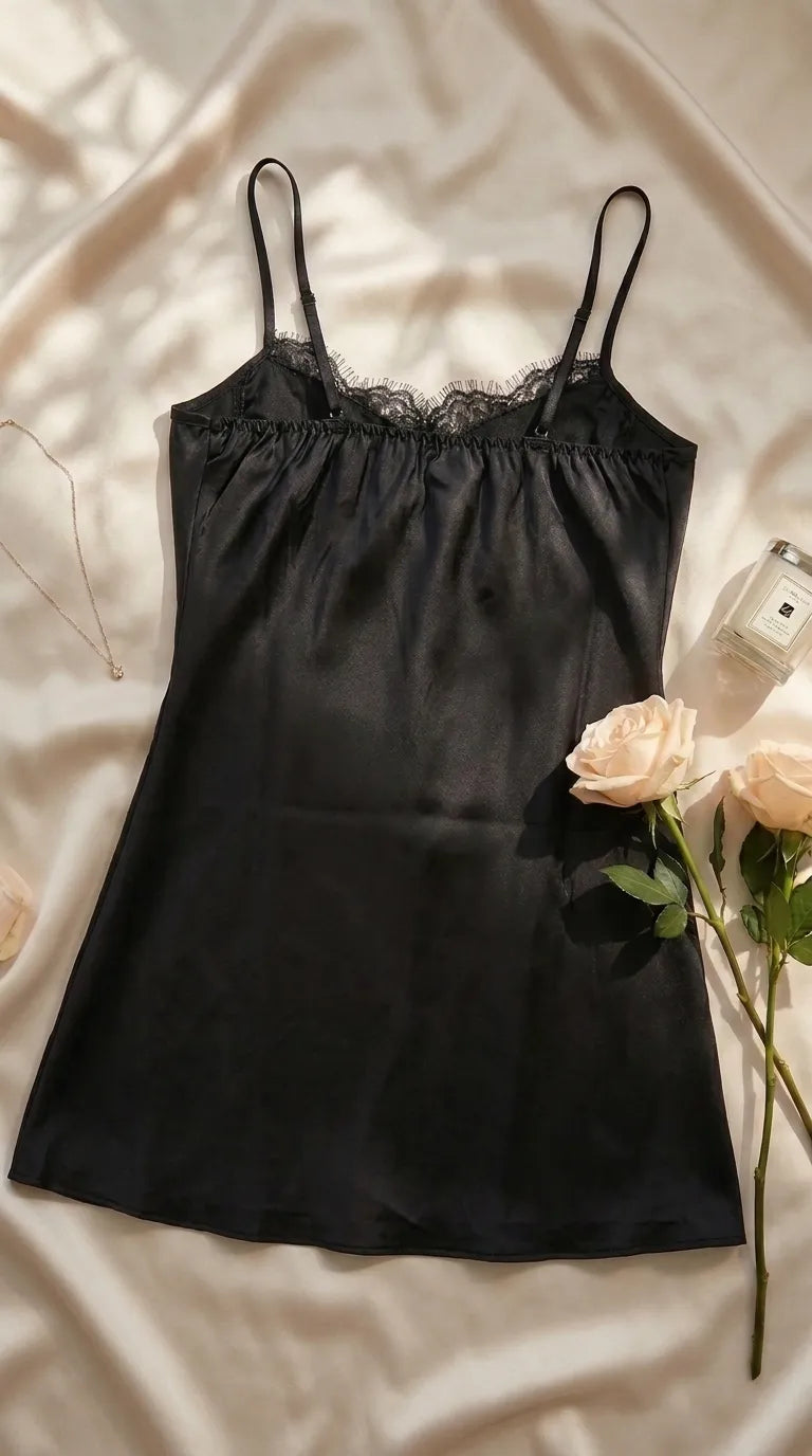Black Short Nighty For Women LN0198
